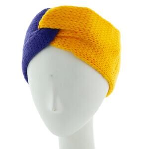 Purple and Gold Yellow Gold Knit Headband